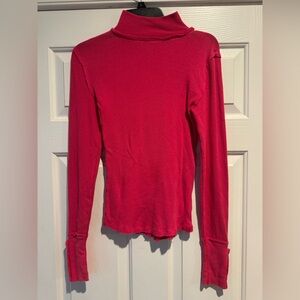 We The Free Free People Raspberry Pink Long-Sleeve Turtleneck Top extra small